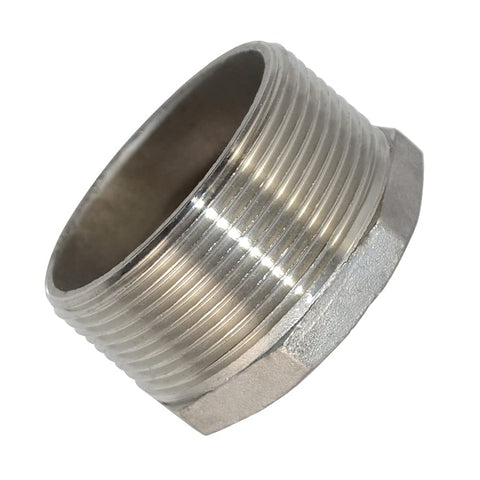 Male To Female NPT Thread Reducer Adapter Bushing For Pipe Fittings Stainless Steel 304 Heavy Duty High Pressure Up To 150 Psi Two Inch By One And One Half Inch Connector