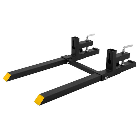 Clamp On Pallet Forks For Tractor Attachments 2000Lb Capacity 60 Inch Heavy Duty Workhorse with adjustable stabilizer bar