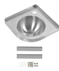 Wall Mount Triangle Stainless Steel Sink For Kitchen And RV Caravan Boat 12 By 12 Inch Corner Basin with mounting hardware
