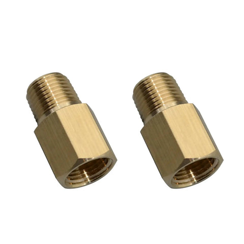 Two Pack 1/8 BSPT Male To 1/8-27 NPT Female Thread Adapter For Pressure Gauges Brass Quick Connect Converter Set, brass fittings