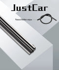 Heavy Duty Metal Frame Windshield Wiper Blades All Season Pair U Hook Adapter, 18 inch, showcasing natural rubber strip and metallic design.