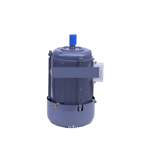 Real Deal Industrial Single Phase Asynchronous Motor 250 Watt 4 Pole 1400 Rpm 220 Volt side view, blue and gray casing for reliable power.