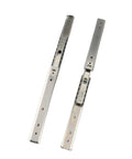 Two Pack 200mm Three Section Full Extension Drawer Slides Featuring Smooth As Butter Gliding For No Fuss Cabinet Access And Heavy Duty Storage Solutions, silver finish, side mount design.