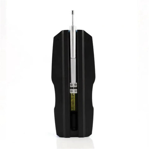 Slick Handheld Digital Surface Roughness Tester Portable Profilometer showing a sleek black design and measuring probe for diagnostics.
