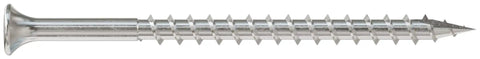 Pro Level Heavy Duty Collated Bugle Head Wood Screws 10 X 3 Inch Square Drive Type 305 Stainless Steel, detailed view of screw.