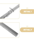 Heavy Duty Plastic Bag Rail Replacement for Packaging Machines and Sealing Equipment Pro Grade Supermarket Tough Ultra Durable and Efficient Rail for Commercial Food Packaging and Retail Bags, silver metal rail detail
