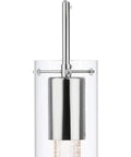 Chrome Finish Glass Bubble Crystal Mini Pendant Light With LED Bulb For Kitchen And Dining Rooms, featuring cylinder shade.