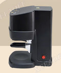 Automatic Espresso Tamper 58mm Electric Coffee Press With Adjustable 22 To 66 Lbs Pressure For A No Sweat Daily Grind And Smooth Operator Shot Consistency All Day Long Black side view with buttons and base
