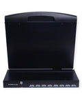 Slick Heavy Duty Rack Mount KVM Switch With Eight Port VGA USB Console showcasing rear panel and VGA ports.