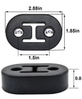 Heavy Duty 12 Piece Rubber Exhaust Hanger Kit With Galvanized Steel Brackets To Stop Rattling And Save Your Muffler From Vibrations, 2.88x1.85in