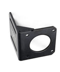 YVSPTIK 86 mm NEMA 34 steel motor mounting bracket, black with four corner mounting holes and central bore.