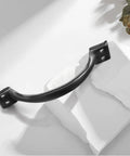 Vintage Inspired 5.5 Inch Black Curved Cabinet Door Handles Made From Solid Iron, Perfect For Dressers And Cupboards