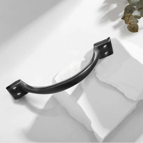 Vintage Inspired 5.5 Inch Black Curved Cabinet Door Handles Made From Solid Iron, Perfect For Dressers And Cupboards