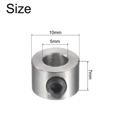 12 Pack 5mm Bore Stainless Steel Shaft Collars With Set Screws 10mm Outside Diameter 7mm Wide Wheel Collar Diagram