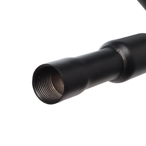 Heavy Duty Road Ready 212CC Mini Bike Exhaust Pipe With Female Thread close-up showing threaded end, suitable for various engines.