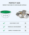 Reusable Coffee Pods And Discs For Nespresso VertuoLine And Vertuo Machines Rich Crema Version Delivers Smooth Mellow Flavor