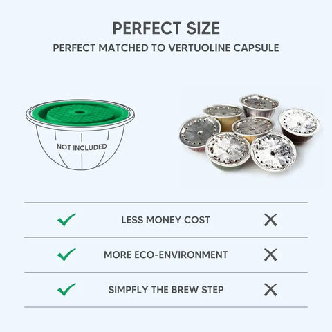 Reusable Coffee Pods And Discs For Nespresso VertuoLine And Vertuo Machines Rich Crema Version Delivers Smooth Mellow Flavor