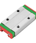 Compact Linear Guide Rail 100mm Length 9mm Width with metal slide block for 3D printers and CNC machines, close-up view.