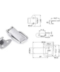 10 Pack Stainless Steel Spring Loaded Toggle Latch Clips For Cabinets Beefy Heavy Duty Cabinet Door And Drawer Latches with dimensions