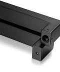 Beefy Heavy Duty 36 Inch Stainless Steel Push Pull Door Handle With Solid SUS 304 Standoffs For Barn Doors And Glass Pulls Matte Black Finish Ideal For Heavy Duty Indoor Commercial Use With Smooth Operation And Long Lasting Finish, close-up of end standoff