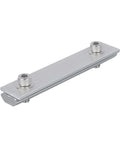 Aluminum Solar Rail Connector Kit For PV Modules, T Profile silver mount bracket, close-up of adjustable clamp, 4 Pack.