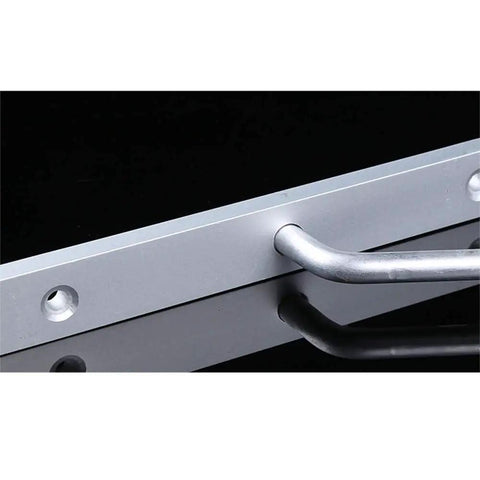 Close-up of Heavy Duty Aluminum L Shaped Wall Shelf Brackets Built Tough Corner Supports, showcasing the sturdy metal structure.