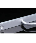 Close-up of Badass Heavy Duty Aluminum Alloy L Shaped Wall Mount Shelf Brackets showing the thickened metal and holes for installation.
