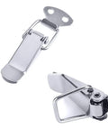 12Pcs Stainless Steel Spring Loaded Toggle Latches With 48Pcs Mounting Screws 72mm Overall Length; close-up of two latches