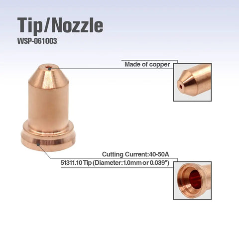 20Pcs PT-80 Plasma Cutter Consumables Set Pro Grade With Electrodes And Nozzles For PT80 IPT-80 PTM-80 Torch 1.0mm Copper