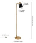 Industrial Glam Floor Lamp, A 65 Inch Tall Statement Light With A Black Metal Drum Shade And Gold Black Brass Finish, Perfect For Living Rooms, Bedrooms, Or Home Offices With A Warm Focused Glow
