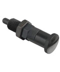 Heavy Duty Spring Knob With Carbon Steel Plunger For Precise Positioning On Mechanical Devices M10X1.0 Self Locking Pin shown close up