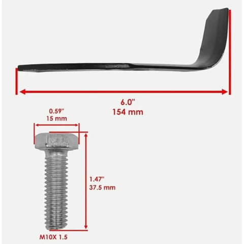 Heavy Duty Tiller Tine Set For 12075 12089 12090 12212 14038 15009 Replacement For Troy Bilt OEM dimensions illustration
