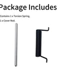 Toro Compatible Torsion Spring And Cover Rod Kit For Lawn Mower Replacement Parts Replaces 99-5293 And 136-8672 package contents