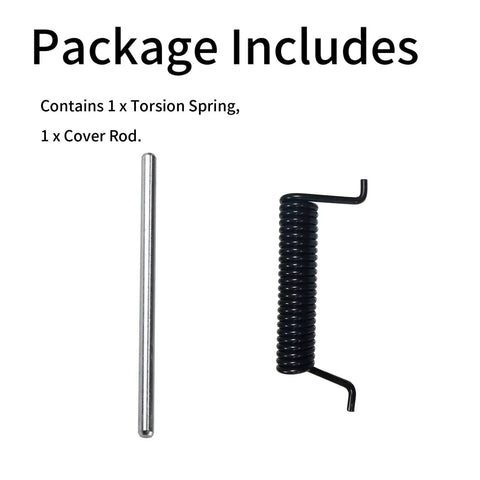 Toro Compatible Torsion Spring And Cover Rod Kit For Lawn Mower Replacement Parts Replaces 99-5293 And 136-8672 package contents