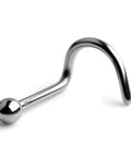Top Shelf Grade 23 Titanium Nose Stud Screw For 18 Gauge Facial Piercing Antiallergic Body Jewelry, 6mm pin with 2mm ball design.