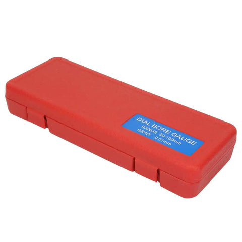 Red storage case for Internal Diameter Dial Indicator Gauge Kit 50 To 100 mm Precision Machined To 0.0005 mm