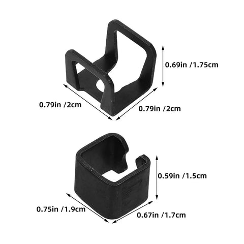 Horizontal Jack Oil Pump Clip Set 20 Pack Heavy Duty Strengthened Steel Floor Jack Spare Part Easy Install Compatible With Two Ton And Two And A Half Ton Hydraulic Lifts For Repair And Industrial Use, black steel clip size view