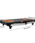 Heavy Duty Foldable Workbench With Smooth Caster Wheels Transforms Into Seven Flexible Workshop Modes, measuring 109cm by 55cm.