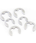 Boss Grade 304 Stainless Steel Shaft Bearing Retaining Ring Washer E Type Circlip Set In Assorted Sizes M1.2 Through M15, 50 Pieces