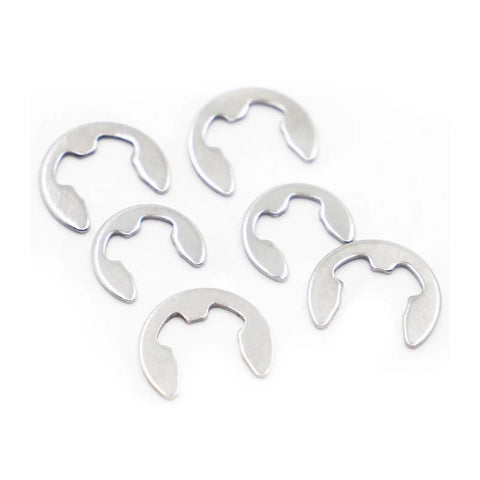 Boss Grade 304 Stainless Steel Shaft Bearing Retaining Ring Washer E Type Circlip Set In Assorted Sizes M1.2 Through M15, 50 Pieces
