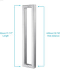 18 Inch Solid Standoffs Built Tough Heavy Duty Commercial Grade 304 Stainless Steel Push Pull Door Handle for Glass and Barn Doors with a Full Brushed Finish, 450mm length