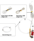 Extruder Hot End Kit With 0.4mm Nozzle And Aluminum Heating Block For 3D Printers, NTC 3950 100K Thermistor, 1M PTFE Tube, Compatible With X5SA X5SA Pro XY 2 Pro, 24V 50W Max 275C Anti Leak with heater cable, thermistor, and PTFE tube