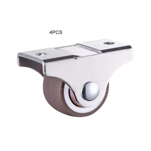 Four Piece One Inch Directional Caster Wheels Equipped With Quiet Rubber Treads And Precision Ball Bearings for smooth furniture moves.