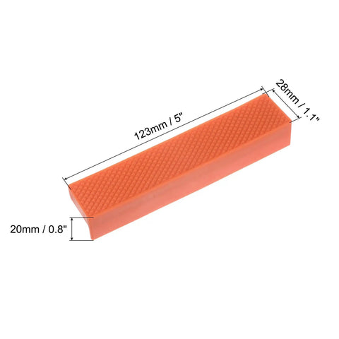 Heavy Duty Magnetic Vise Jaw Covers 5 Inch Nylon Bench Protectors featuring slick grooves with measurements and texture detail.