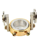 Dual wheel roller guide component for Pt-31 Lg-40 torch, featuring gold and silver materials, designed for precise cutting.