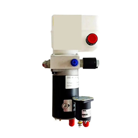Heavy Duty 800W 24V DC Hydraulic Power Unit Set With Gear Pump For Electric Stacker And Pallet Truck Supercharged Lift Performance Right Here, compact design with key components.