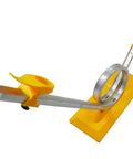 Centrifugal Track With Ball Catching Net For Mechanics Demo And Force Experiments Hands On Kid Friendly Middle School Physics Kit with yellow base frame and steel track