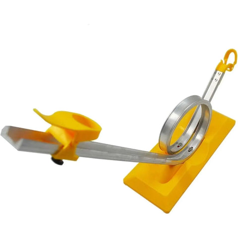 Centrifugal Track With Ball Catching Net For Mechanics Demo And Force Experiments Hands On Kid Friendly Middle School Physics Kit with yellow base frame and steel track