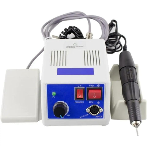 Versatile Micromotor Handpiece Kit For Jewelry Making Nail Art Engraving Wood Carving And More With Non Stage Variable Speed And Foot Pedal On Off Switch For Precise Pro Grade Lab Smoothing And Fine Detailing with control box and handpiece
