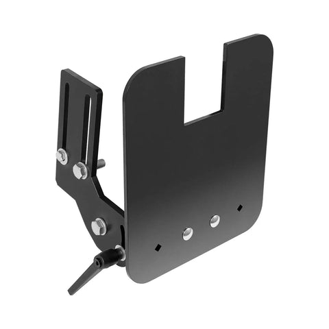 Upgraded Belt Grinder Tilt Table For Most 2x72 Inch Knife Grinders with adjustable height in black finish, side view.